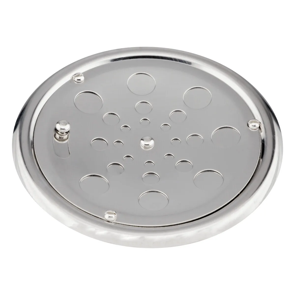 Grelha Redonda de Aço Inox com Fecho e com Caixilho